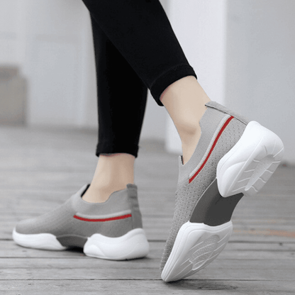  Fashion Striped Springy Knitting Comfortable Platform Casual Shoes For Women