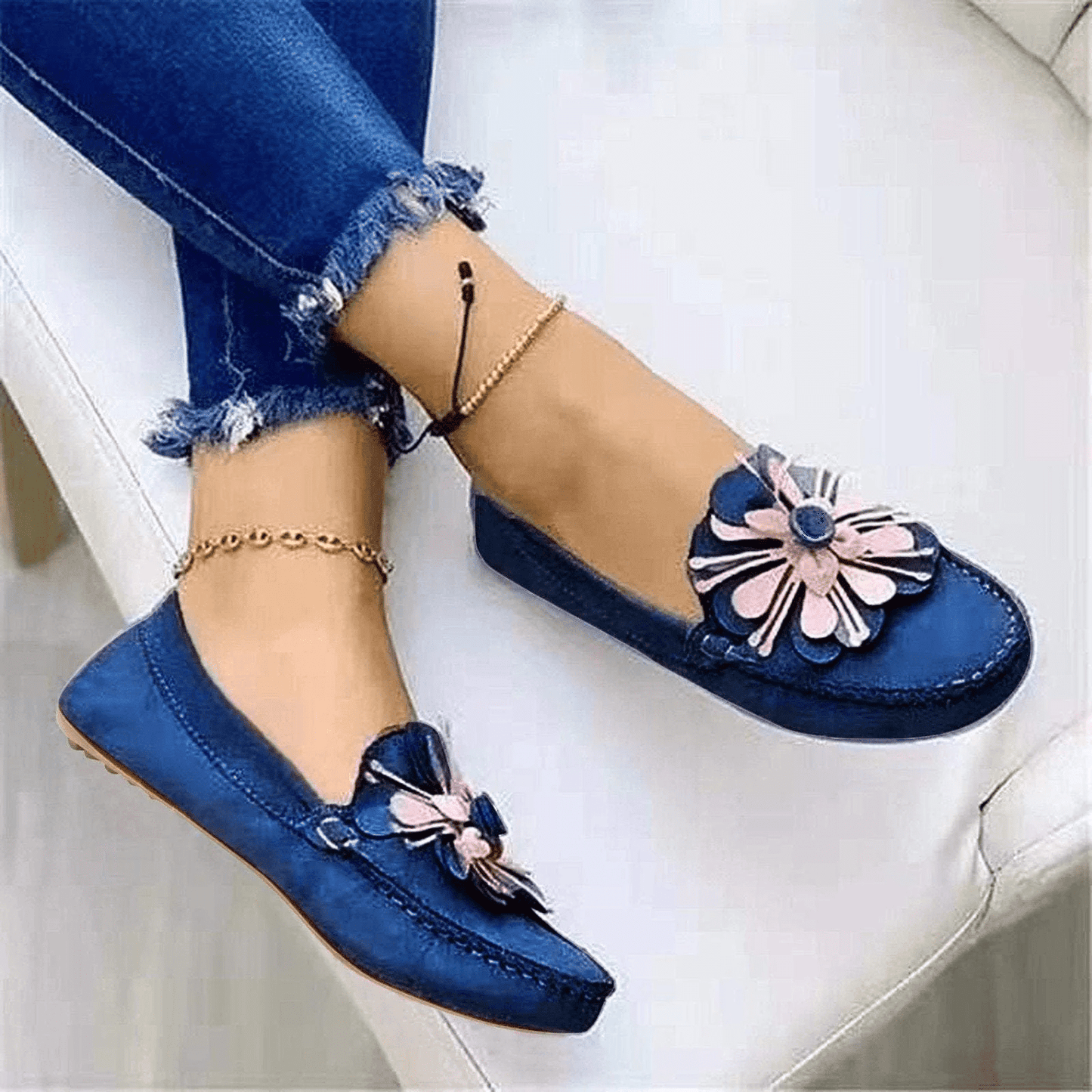 Large size round toe flat women's shoes