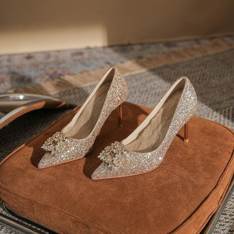   wedding crystal shoes rhinestone shoes