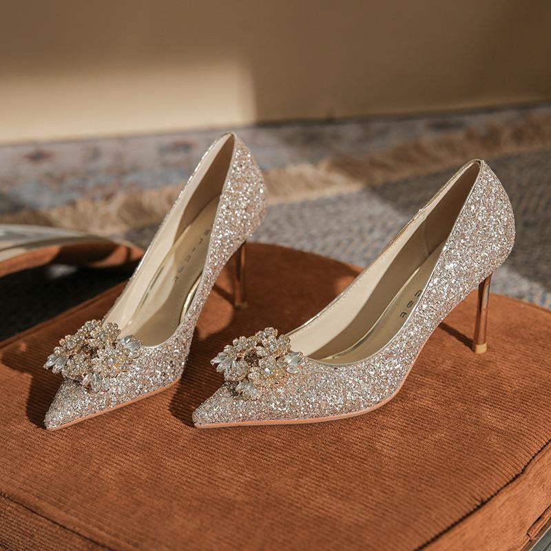   wedding crystal shoes rhinestone shoes