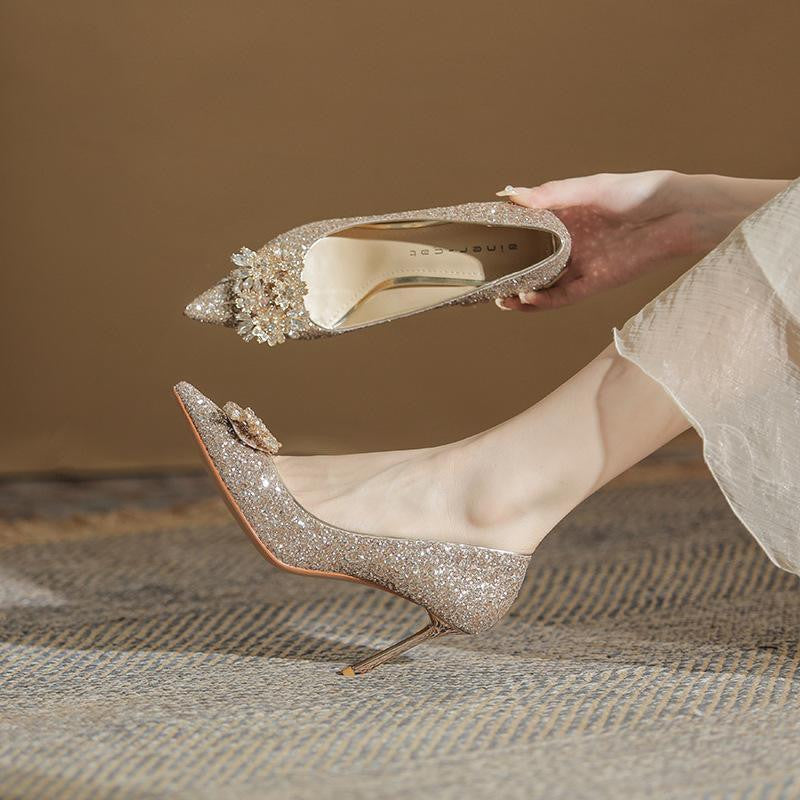   wedding crystal shoes rhinestone shoes