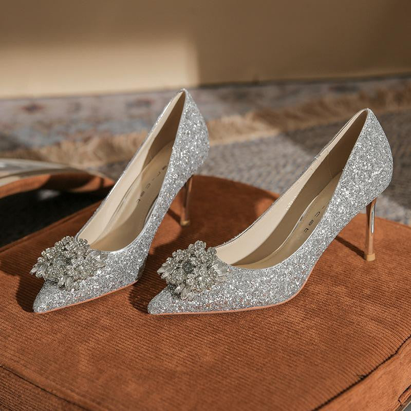   wedding crystal shoes rhinestone shoes