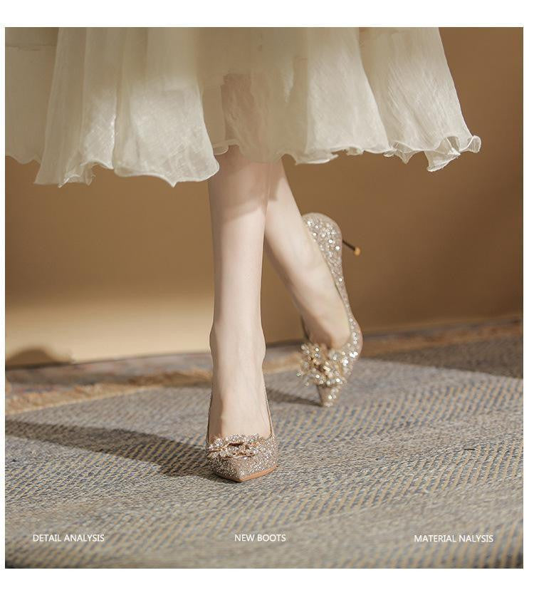   wedding crystal shoes rhinestone shoes