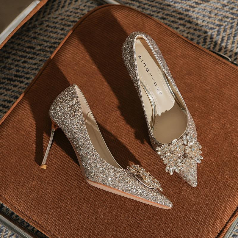   wedding crystal shoes rhinestone shoes