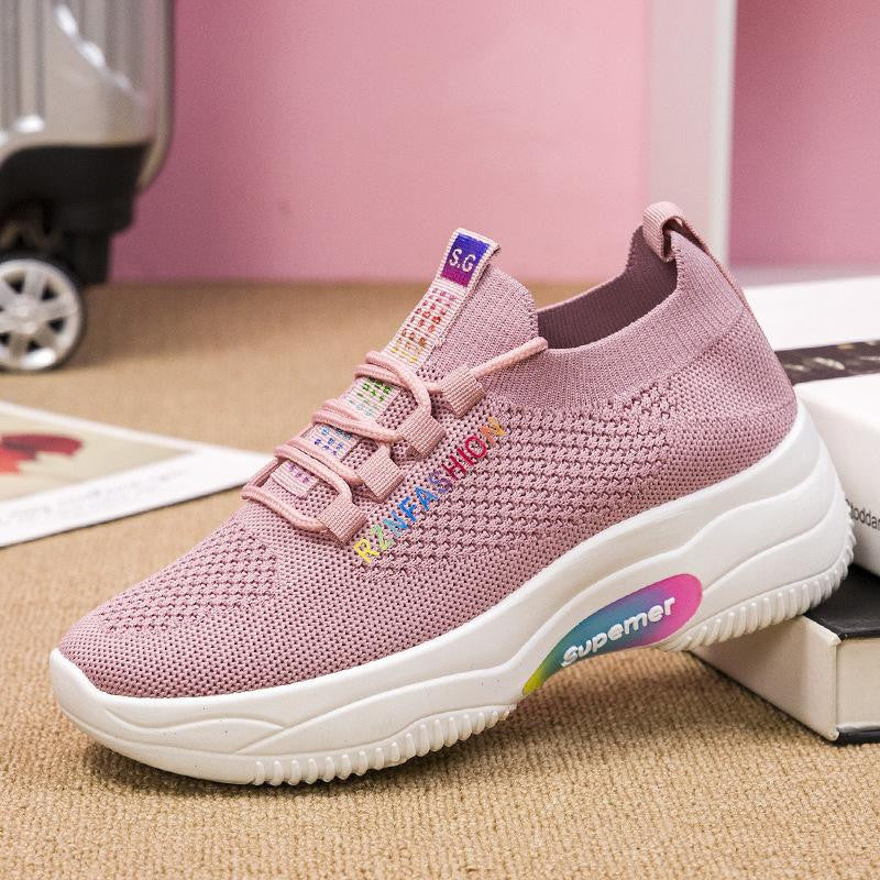 Breathable platform heightened trend casual shoes