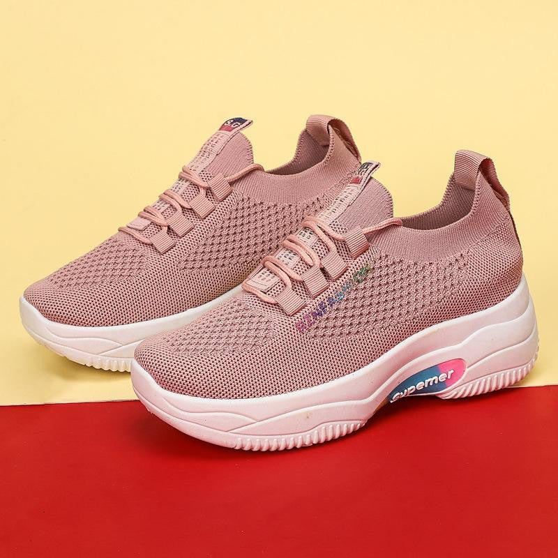 Breathable platform heightened trend casual shoes