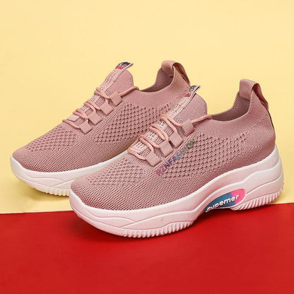 Breathable platform heightened trend casual shoes