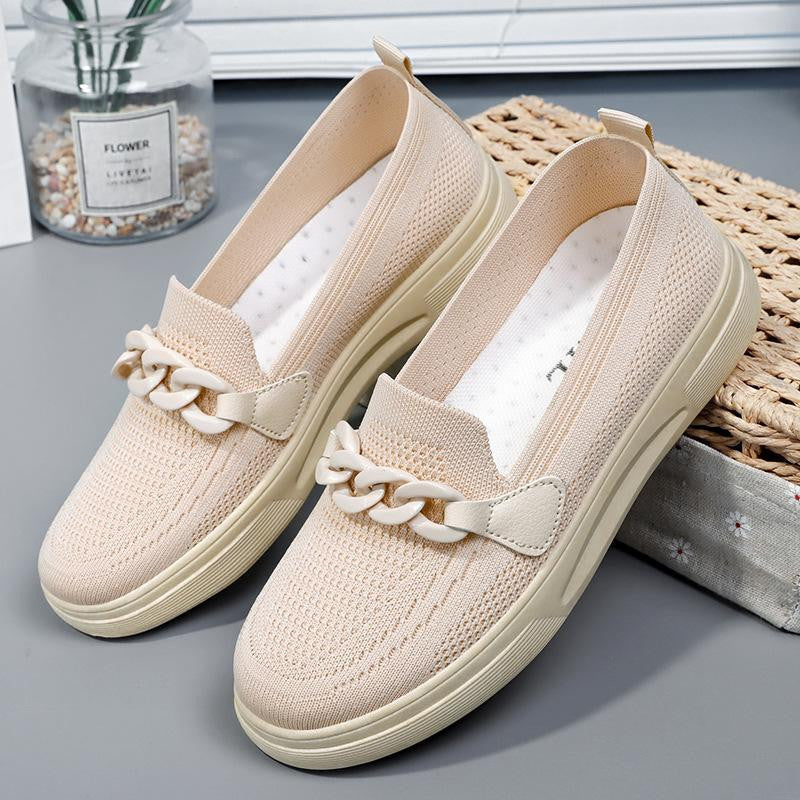 Women's chain fly woven casual shoes