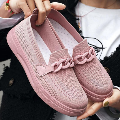 Women's chain fly woven casual shoes