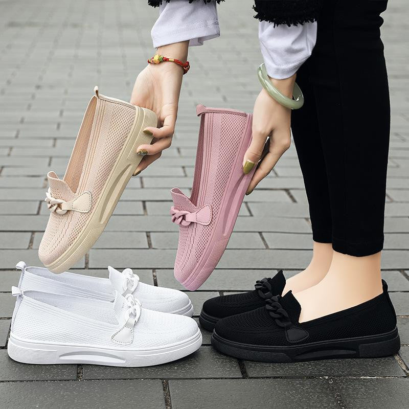 Women's chain fly woven casual shoes