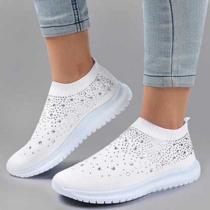 Women's Crystal Breathable Orthopedic Slip-On Walking Shoes