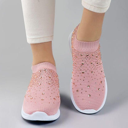 Women's Crystal Breathable Orthopedic Slip-On Walking Shoes