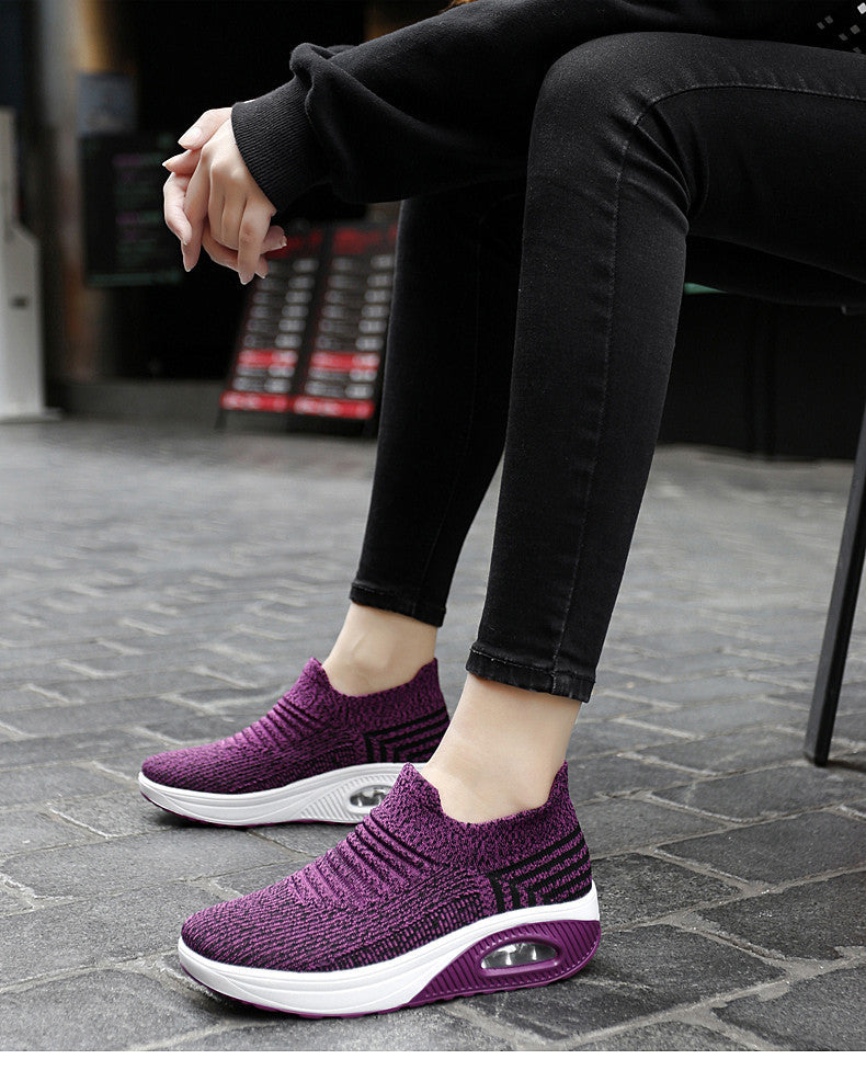 Lightweight Orthopedic Slip-on Wedge Walking Sneakers Shoes for Women