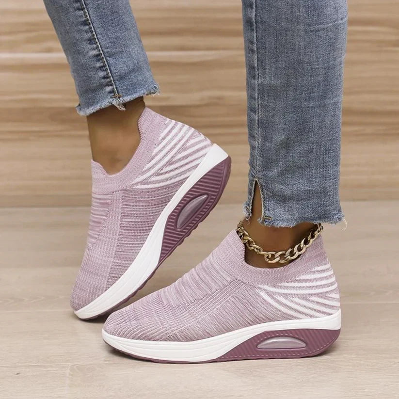 Lightweight Orthopedic Slip-on Wedge Walking Sneakers Shoes for Women