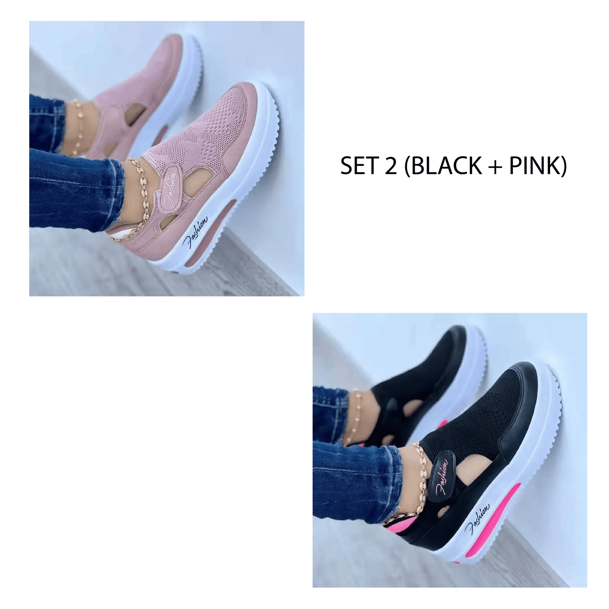 [FREE SHIPPING] Women's Fashion Breathable Comfortable Non-Slip Velcro Shoes